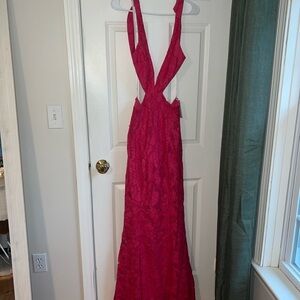 Lovers + Friends Vibrant Pink Lace Dress